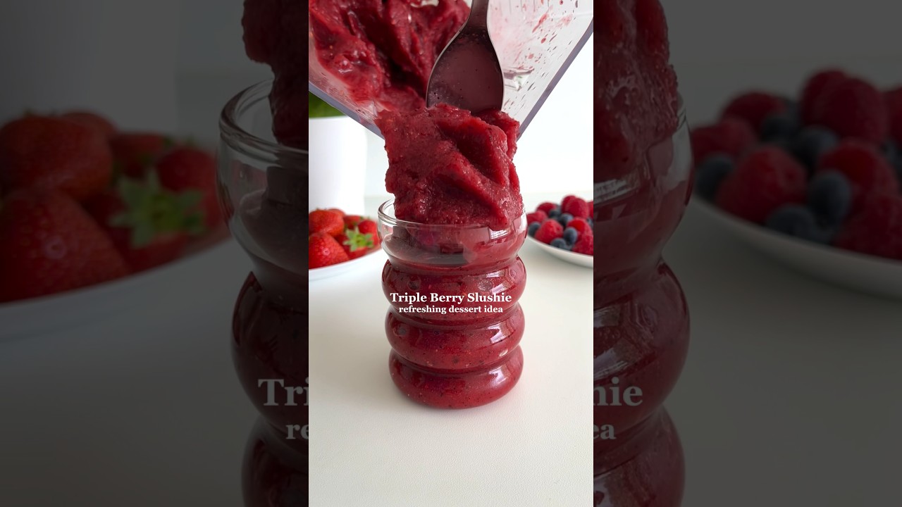 Тройное ягодное мороженое☀️🤩 #easydessert #summerrecipes #slushie #dessert