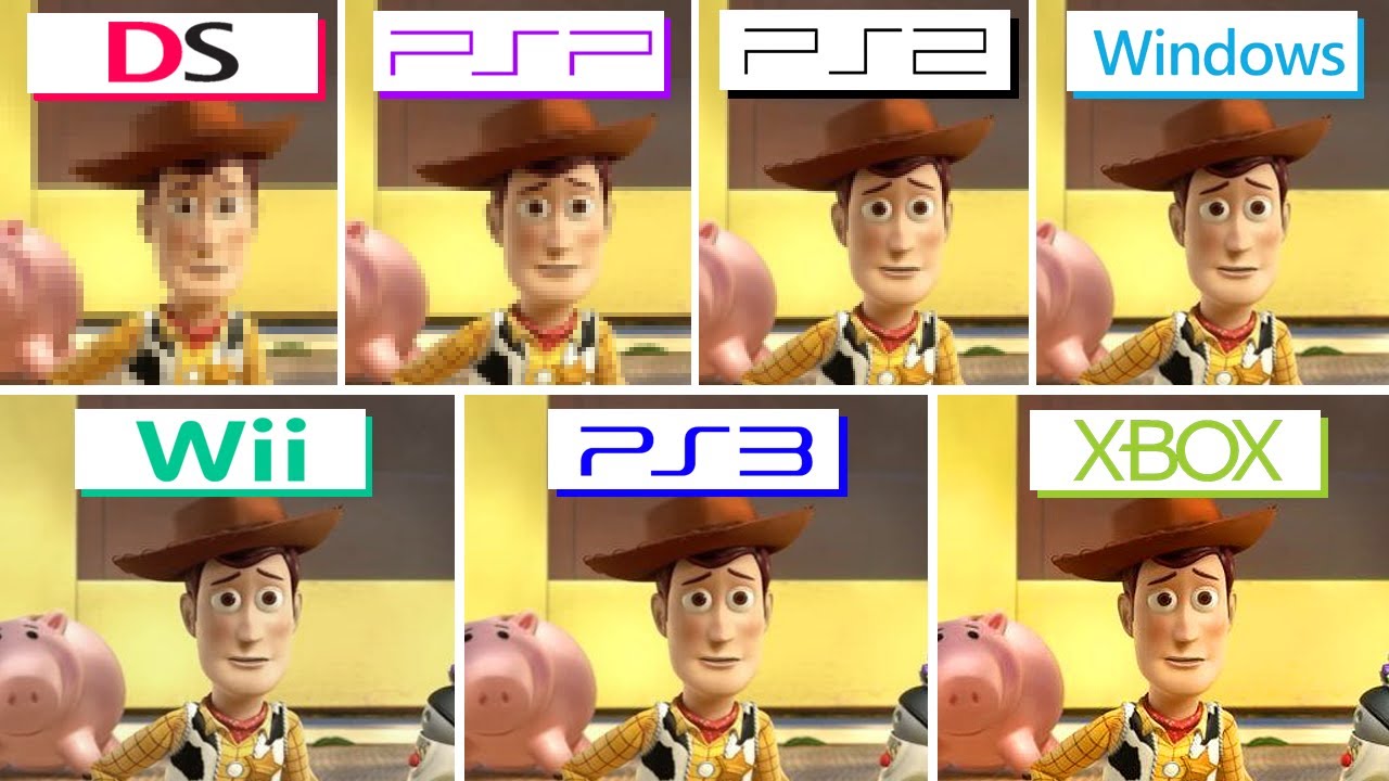 Toy Story 3 (2010) DS vs PSP vs PS2 vs PC vs Wii vs PS3 vs XBOX 360 [ Full Comparison! ]