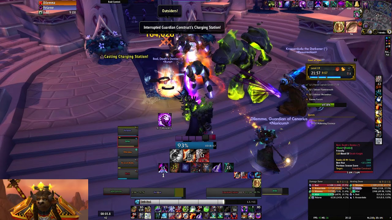 WoW Patch 7.3.2 - Court of Stars +19 [+2] (Affliction Warlock PoV)