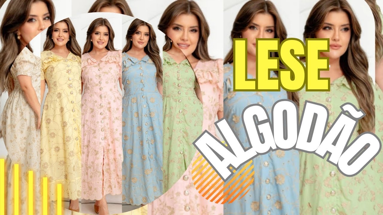 VESTIDO MAX MIDI EM LESE DE ALGODÃO 💕😍 DO P AO G2🥰👏🏽😍