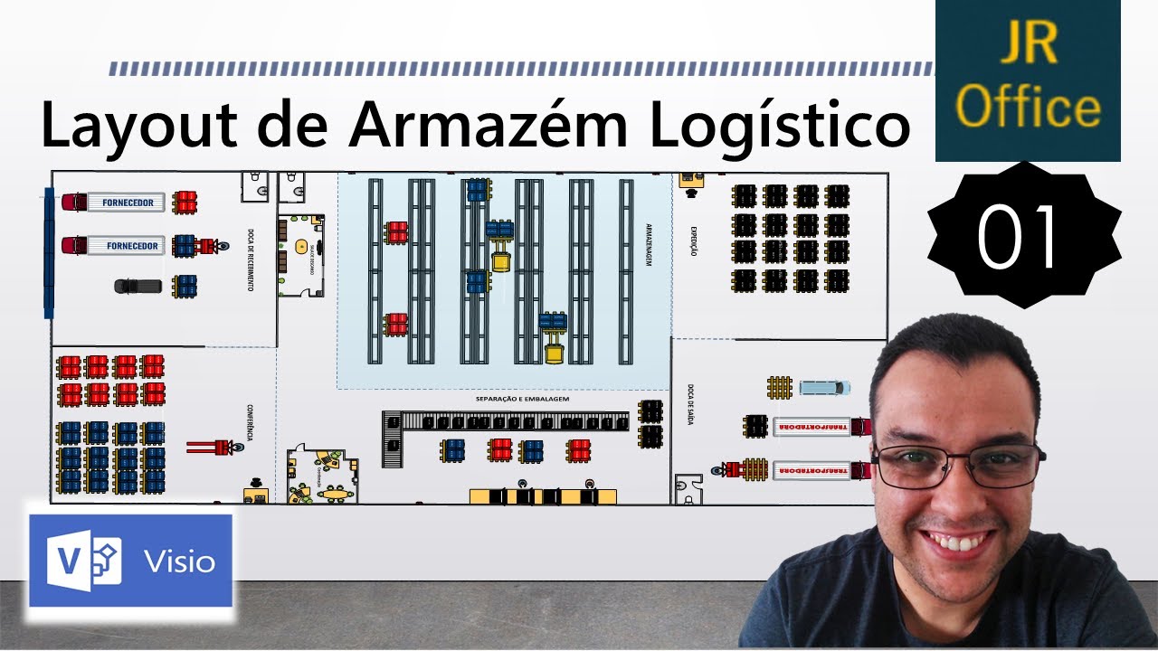 Layout Armazém Logístico No Microsoft Visio #01