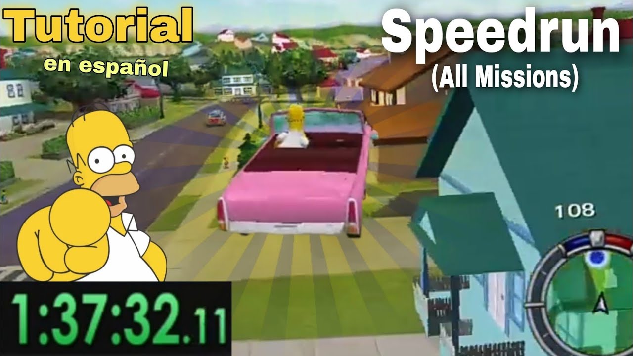 ¿Cómo hacer SPEEDRUN de Los Simpsons Hit and Run? | (Todas las misiones) [1:44:48] (2023)