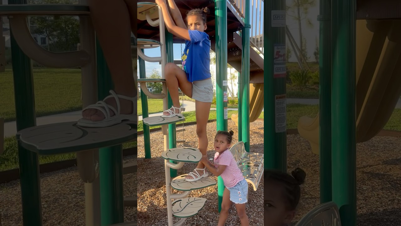 Dad catches daughters fighting on the playground because of this #shorts