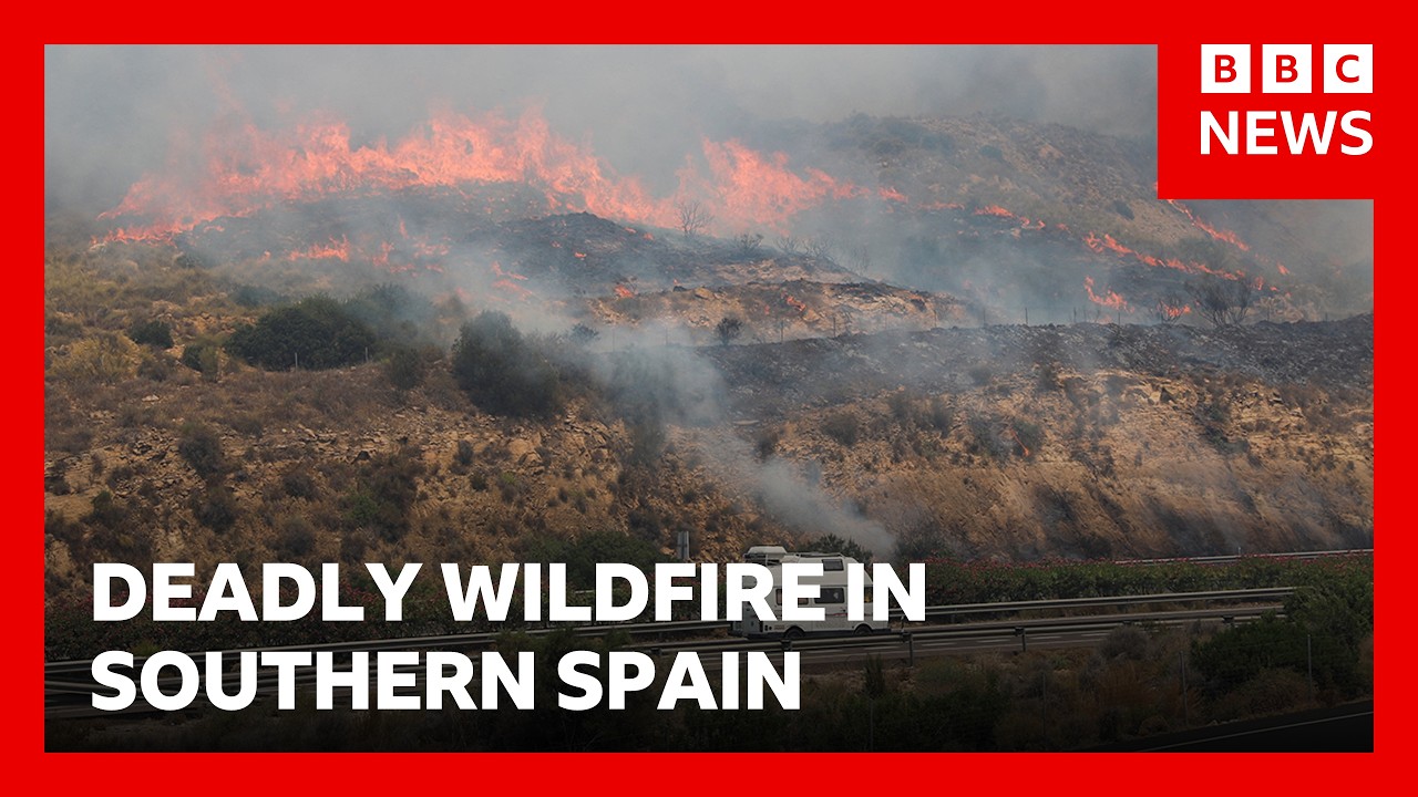 Hundreds of residents evacuated after deadly wildfires in Spain  | BBC News