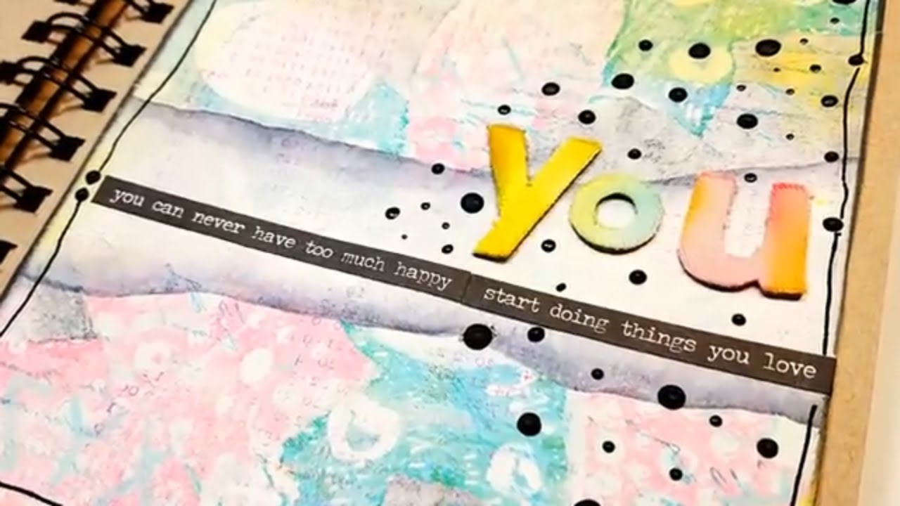 Art Journal Page with Gelli Plate Prints | Mixed Media