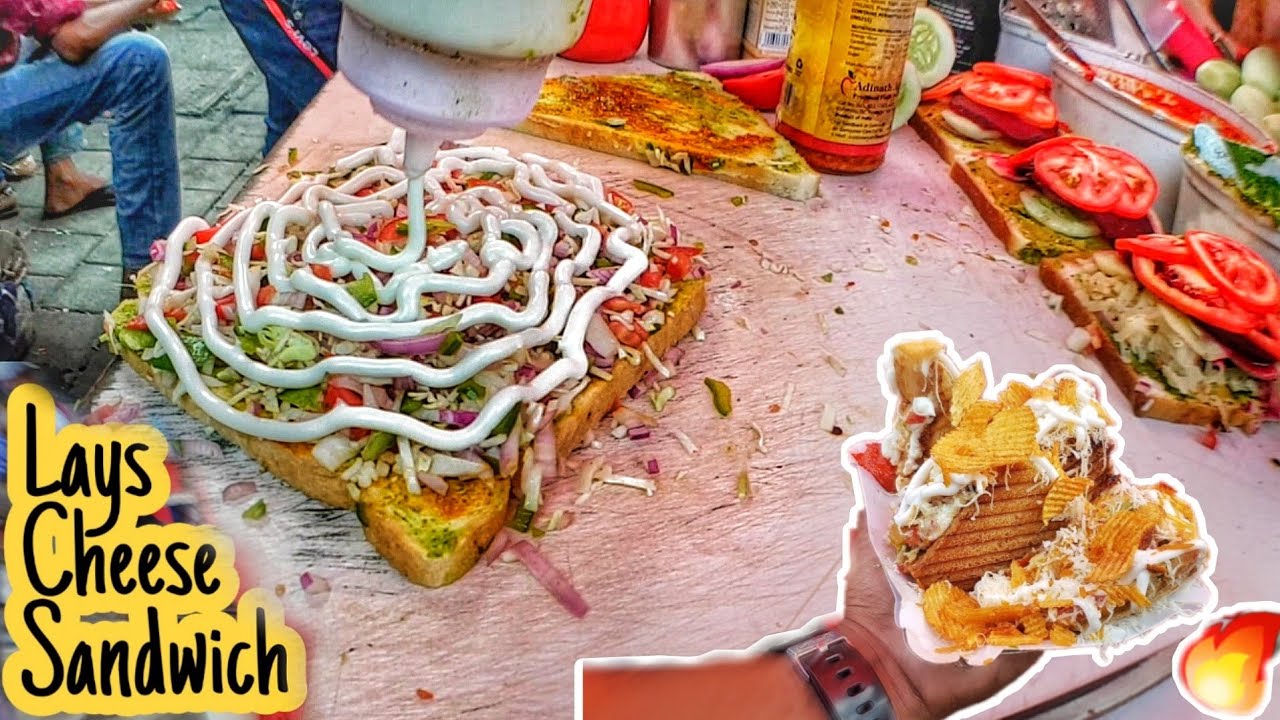 Creamy Triple layer Sandwich 🔥| Lays mayo cheese SandwichMulund Khau galli | Indian street food