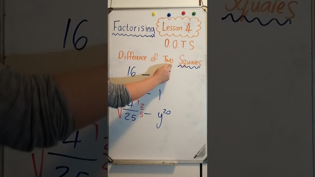 Factorisation lesson 4. Difference of two squares