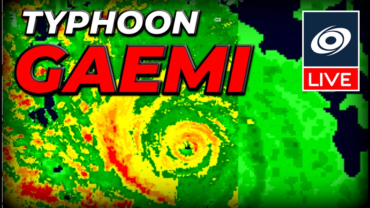 Category 4 Typhoon Gaemi near Taiwan - Live Coverage