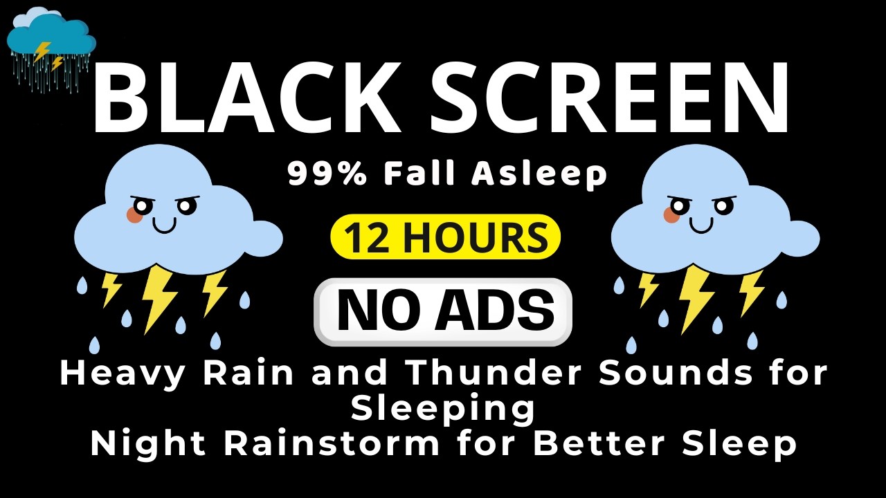 🔴 Heavy Rain and Thunder Sounds for Sleeping - Fall Asleep Instantly with Strong Rainstorm & Thunder