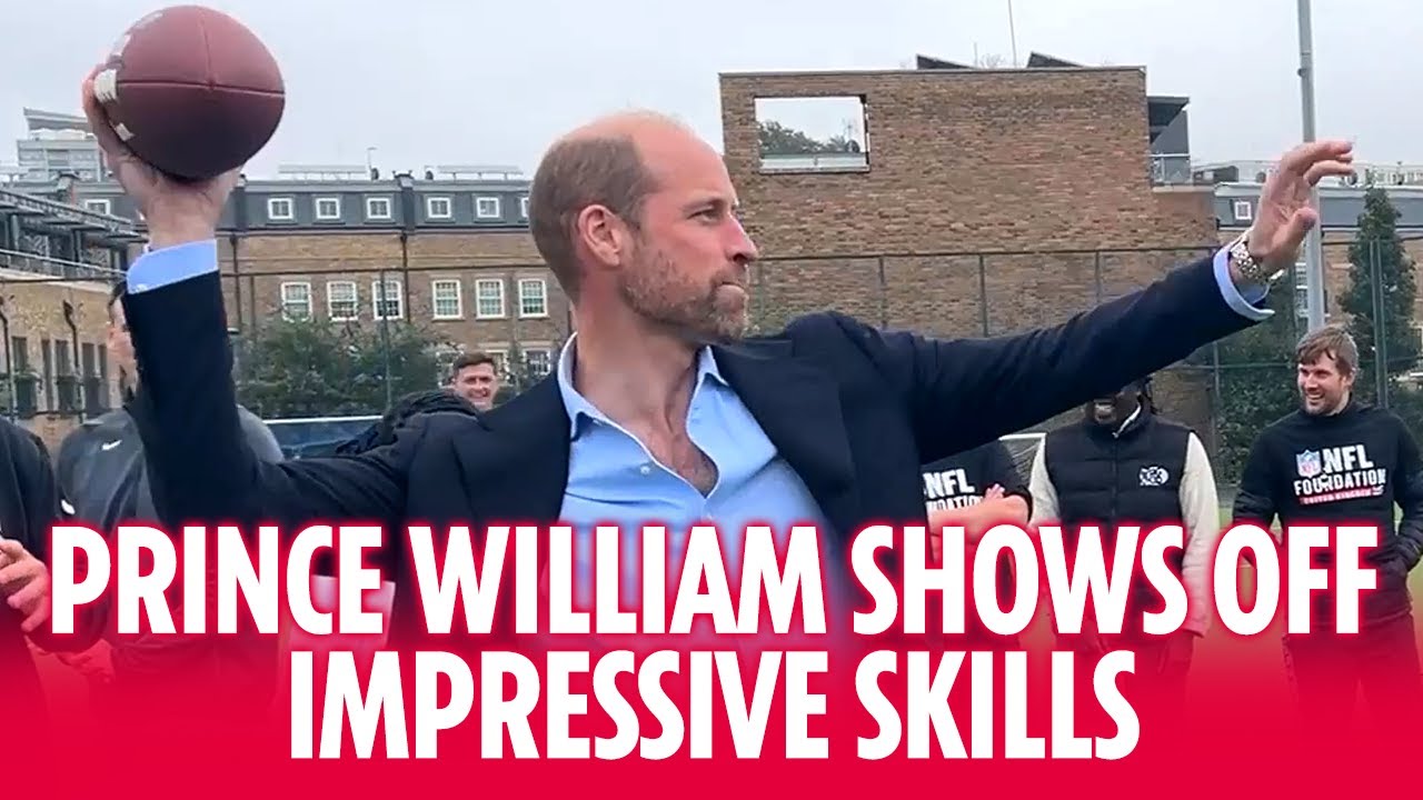 Prince William shows off impressive American football skills