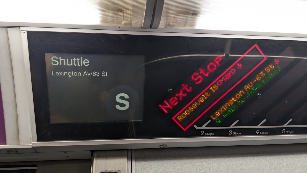 NYC Subway: 8 Car R160 63 St Shuttle Ride with New S Program