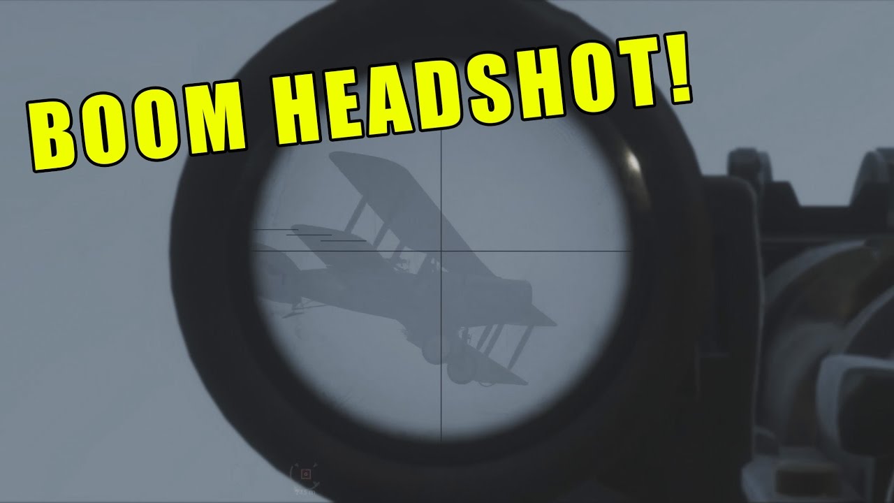 Battlefield 1 - Gewehr 98 Sniper plane headshot!