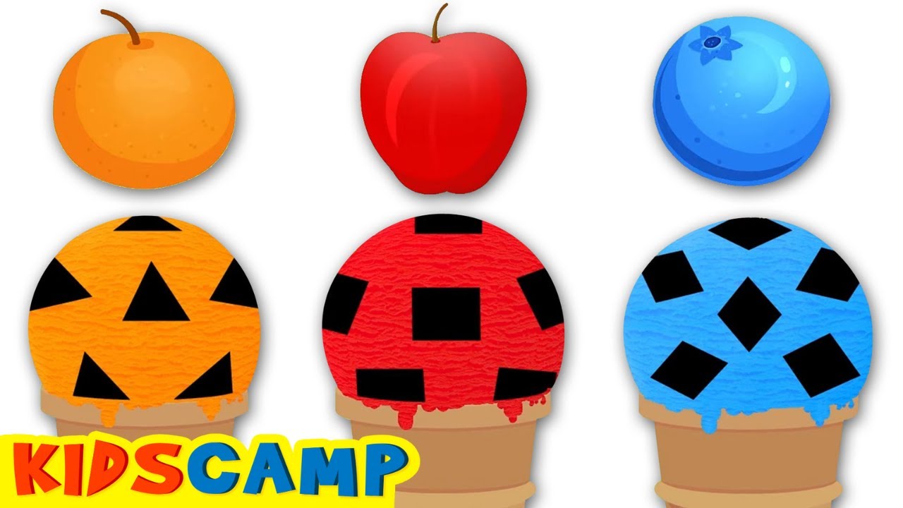 Learn Shapes With Soccer Balls Ice Cream ⚽🍦 | Educational Videos For Kids