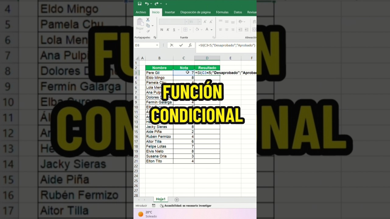 Aprende a usar la funci&oacute;n condicional en Excel.#excel #exceltricks #exceltips #exceltutorial #edunex