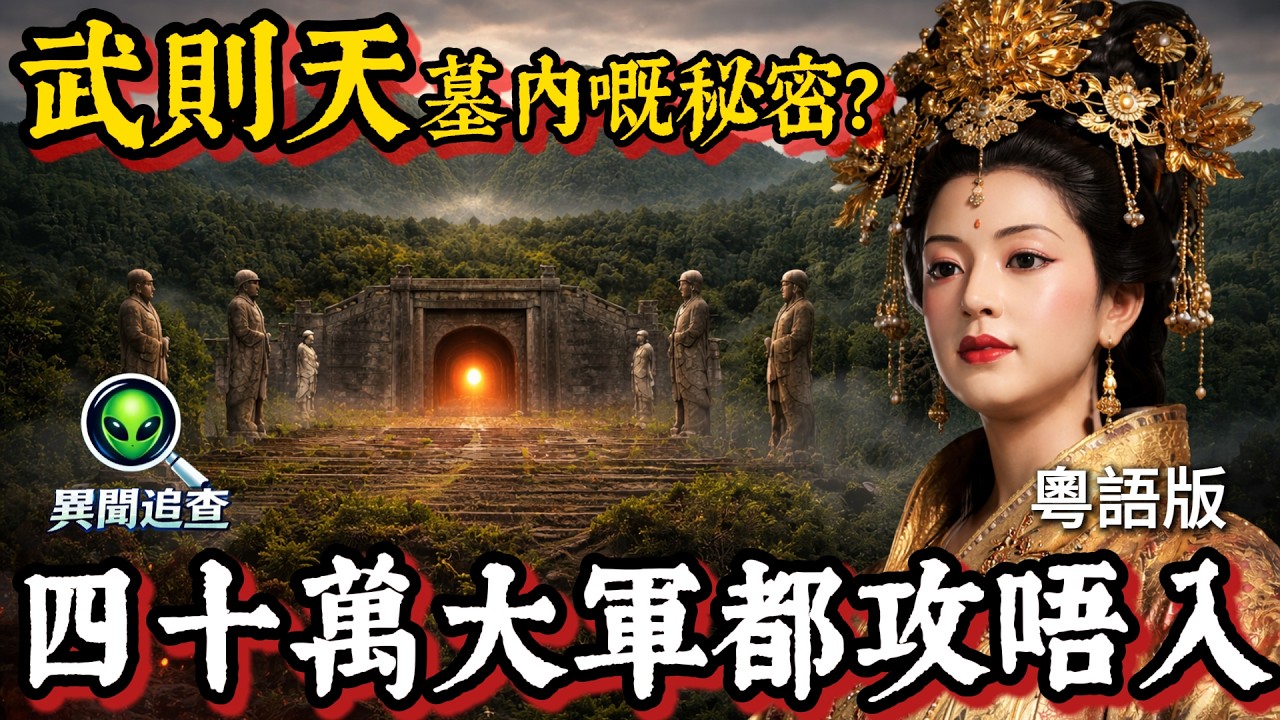 比秦始皇陵更神秘？唯一未被盜掘嘅唐朝帝陵！揭秘武則天「因山為陵」嘅反盜墓黑科技，鐵水封石、燕尾鎖扣，固若金湯嘅大唐終極要塞！｜異聞追查|粵語廣東話