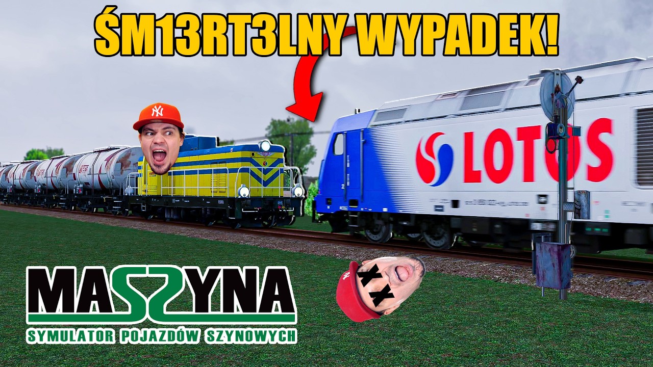 🚂 ŚM13R3TLNY WYPADEK NA TORACH - ZDERZENIE LOTOS z LOKOMOTYWĄ! | MaSzyna