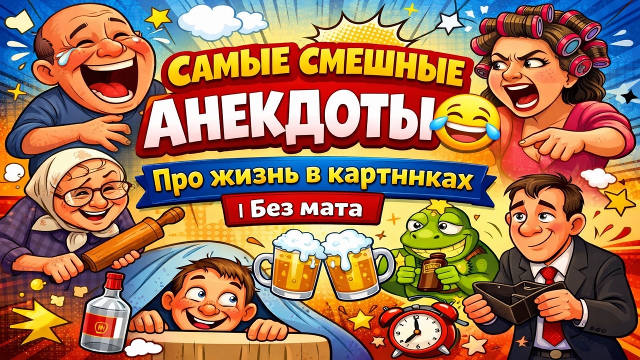Самые смешные анекдоты 😂 Про жизнь в картинках | Без мата