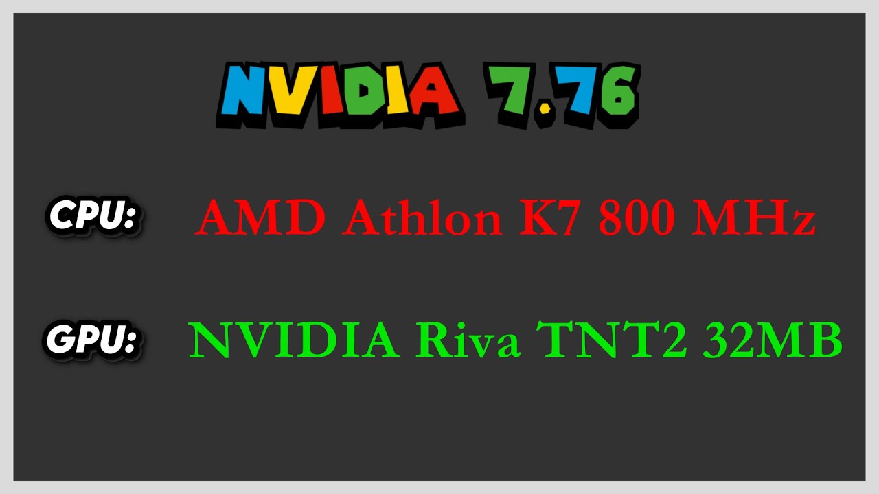 [7.76] Testy Karty Nvidia Riva TNT2 32MB Na AMD Athlon K7 800 MHz