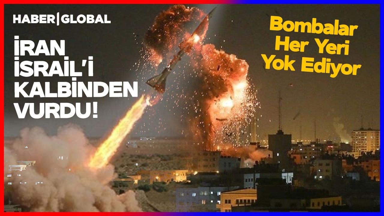 İran İsrail'i Kalbinden Vurdu! F&uuml;ze Yağmuru Var! Sirenler Susmuyor! &Ouml;lenler Var!