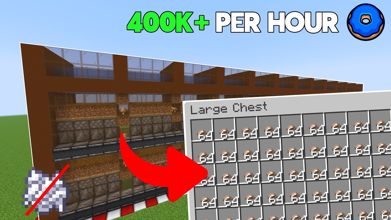 OVERPOWERED Brown Mushroom V2 Farm | Donut SMP