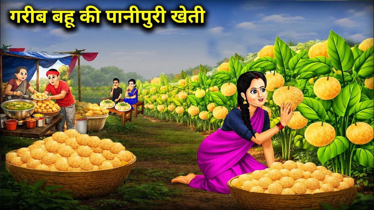 गरीब बहू की पानीपुरी खेती | Poor daughter-in-law's Panipuri farming | Cartoon Video | Abundance Sas