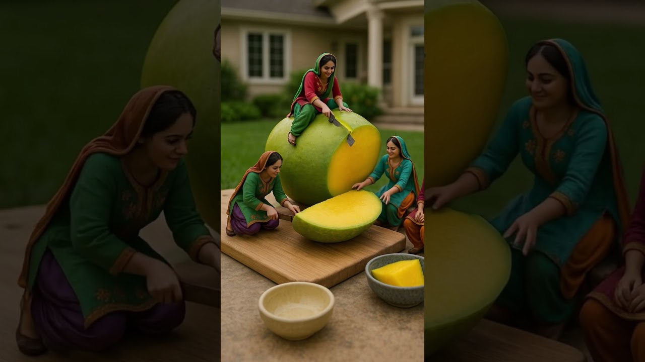 When tiny desi women team /only one goal: make mango lassi 🥭😂 #mangolassi #funnyshorts #tinyworld