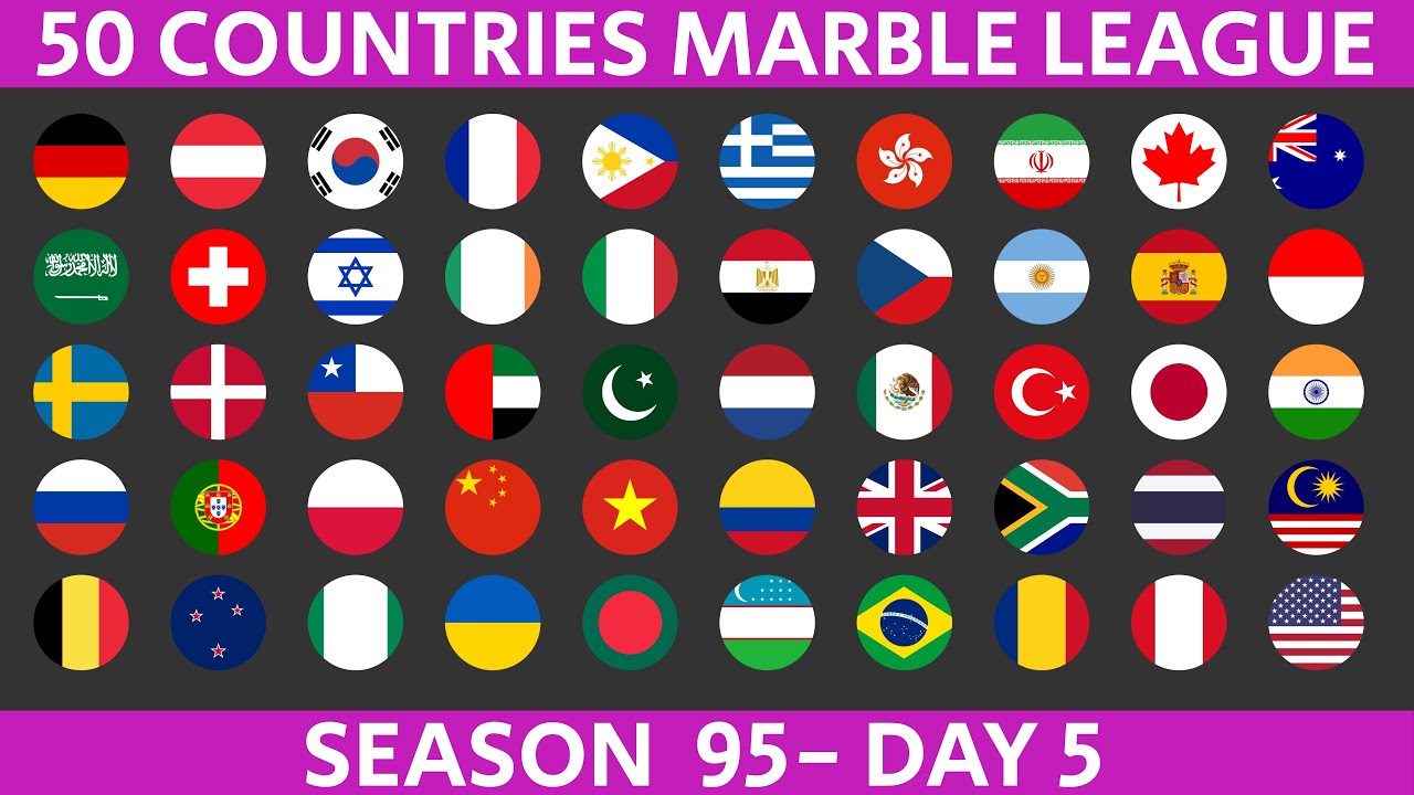 50 Countries Marble Race League Season 95 Day 5/10 Marble Race in Algodoo