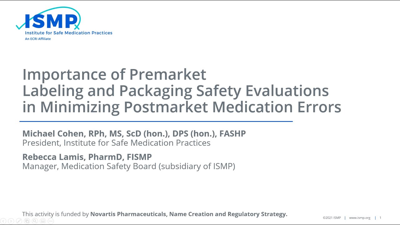 Importance of Premarket Labeling & Packaging Safety Evaluations