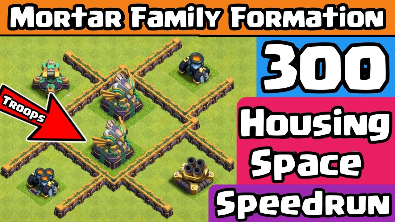 Mortar Family Speedrun Clash of clans | Eagle artillery vs all troops | Scattershot vs all troops