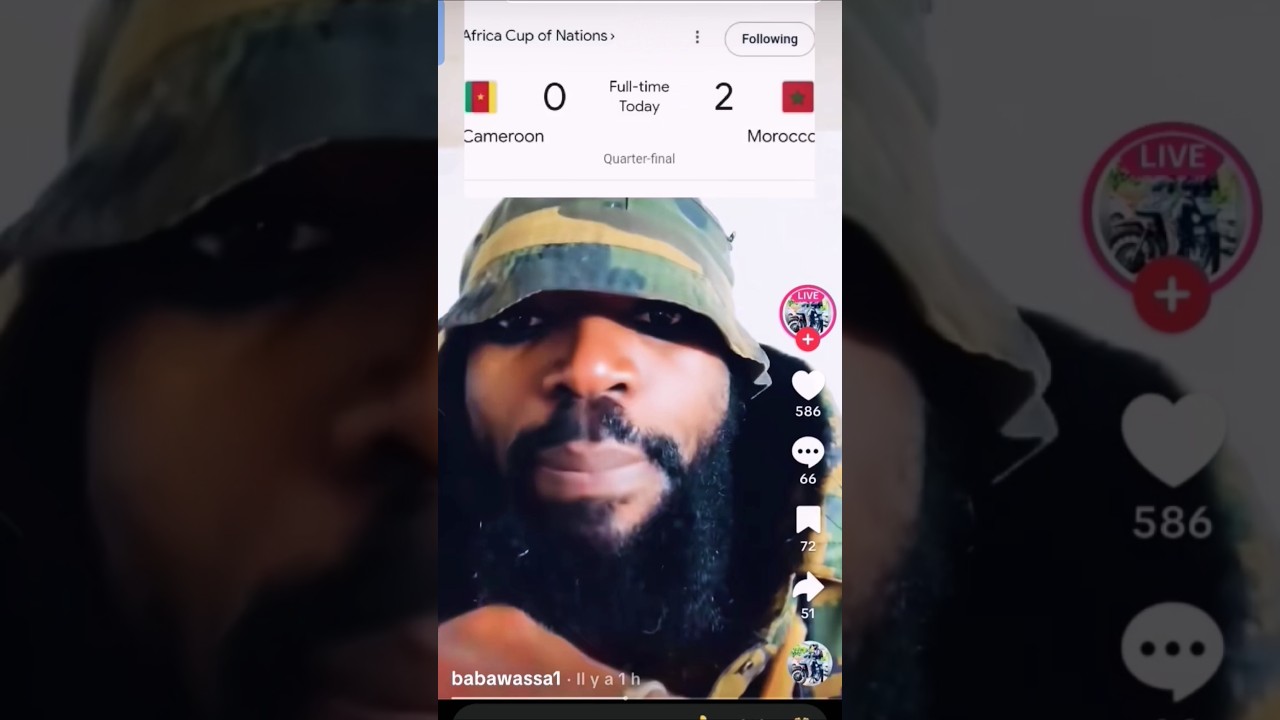 match de la CAN vision du Maroc et cameroun 