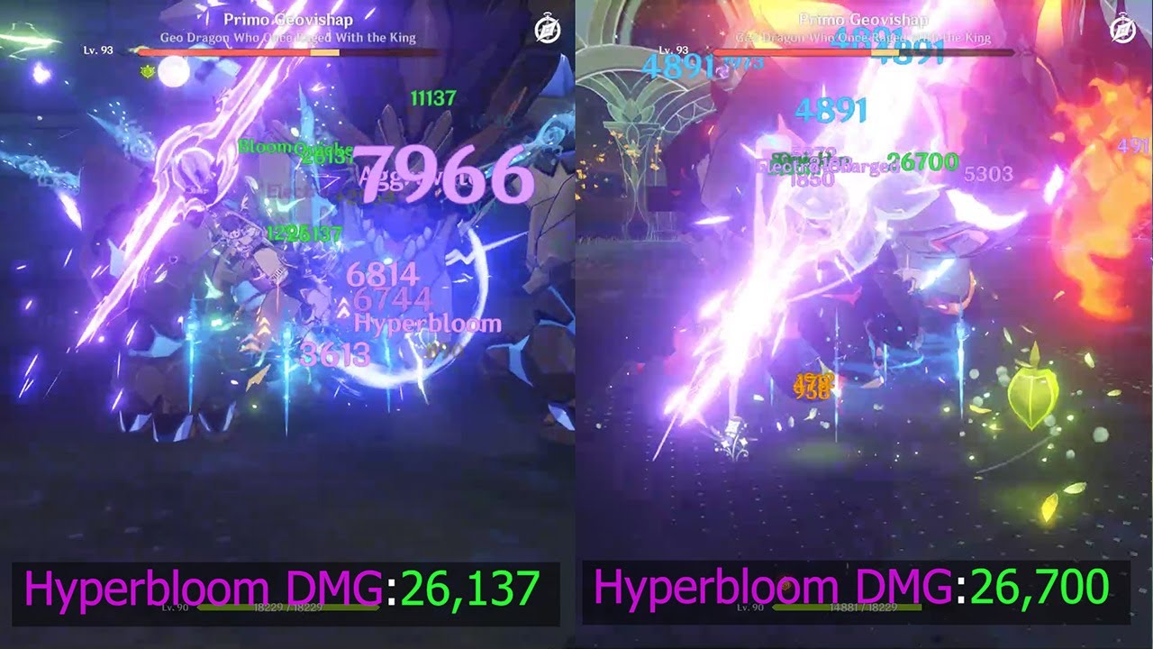 Cyno hyperbloom DMG Baizhu vs Nahida vs  Baizhu & Nahida  Genshin Impact