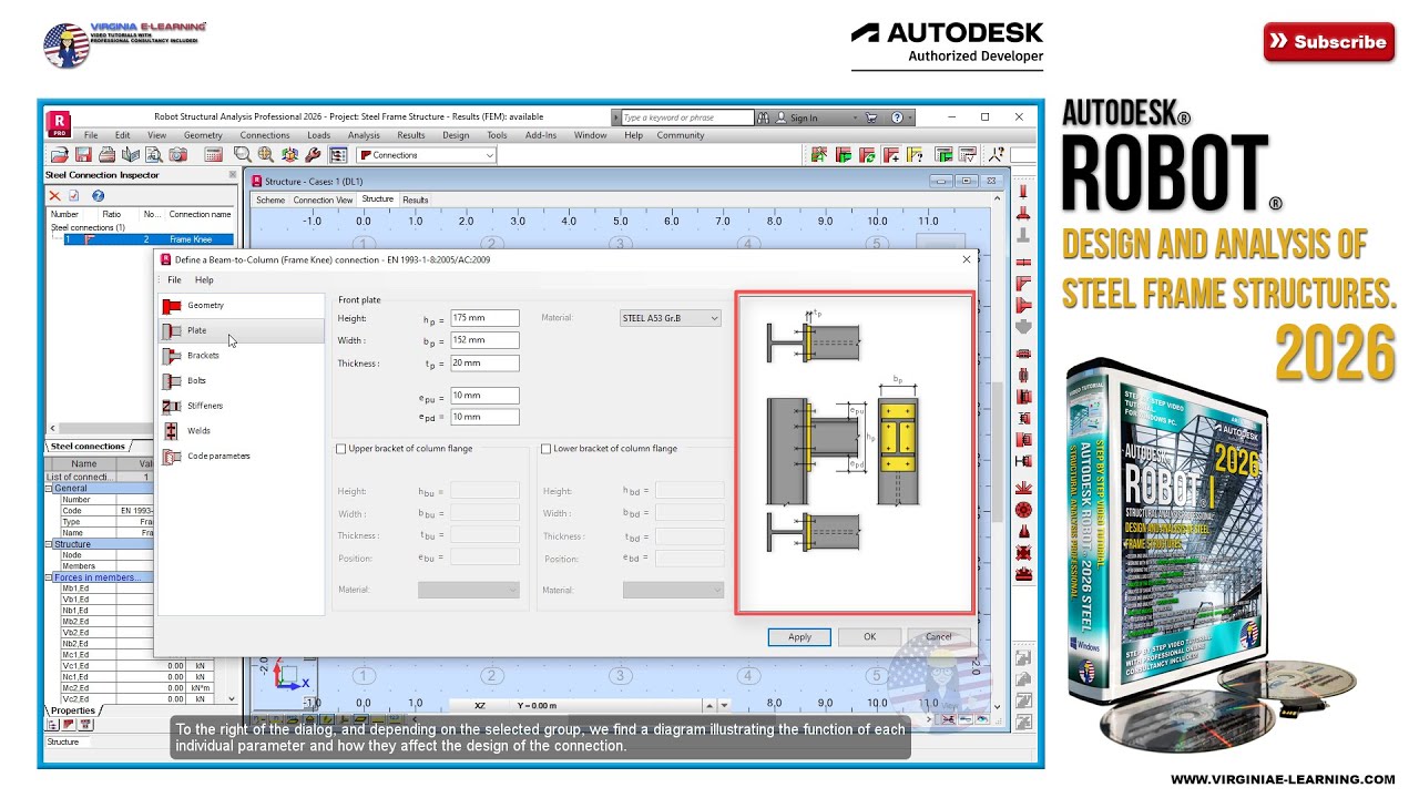 Autodesk Robot 2026 Tutorial | Steel I | Connections Design and Verification