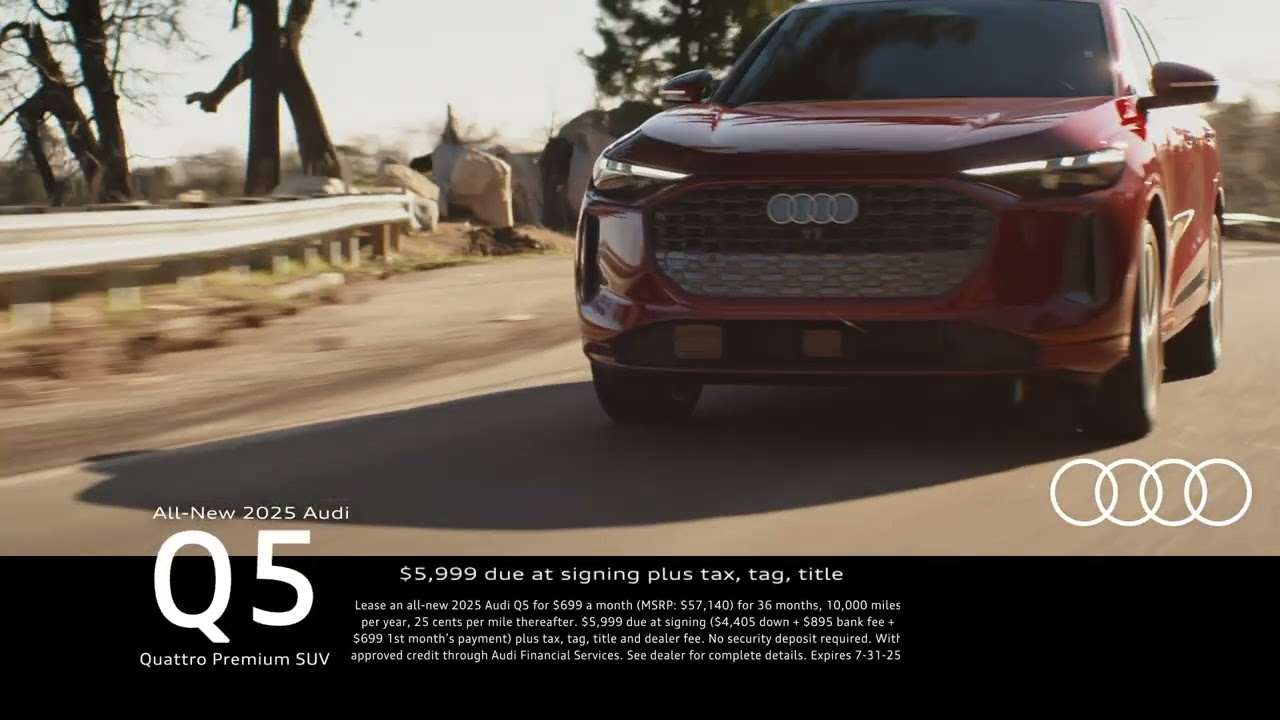 The all-new 2025 Audi Q5 quattro Premium SUV Summer of Audi Lease Offer