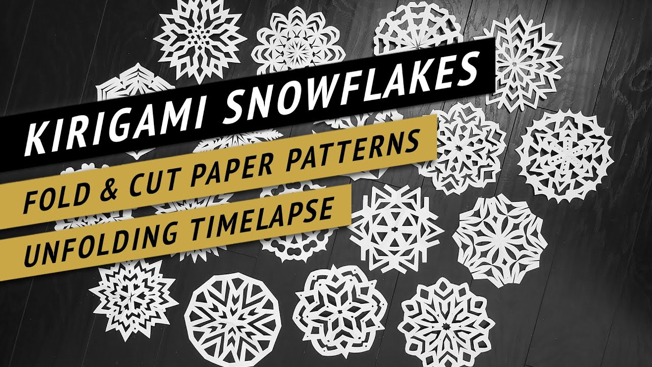 Kirigami Timelapse // Cutting and Un-folding Paper Snowflake Patterns