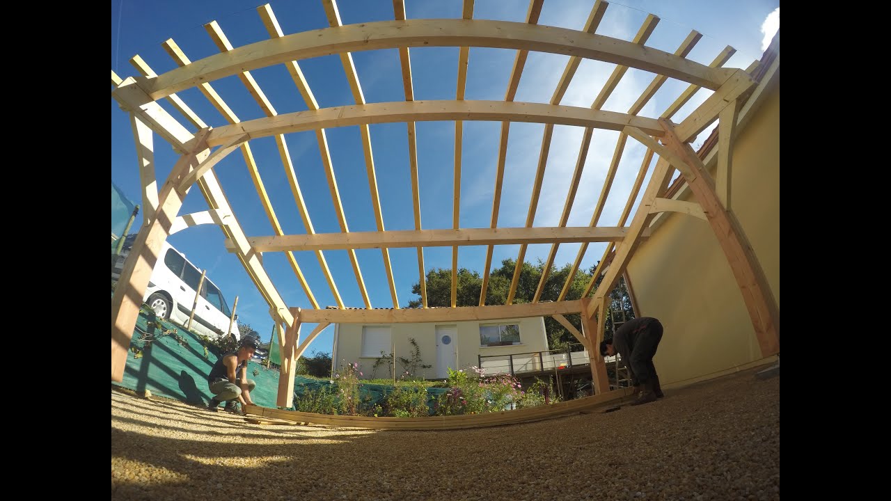Montage abri carport bois 2 voitures