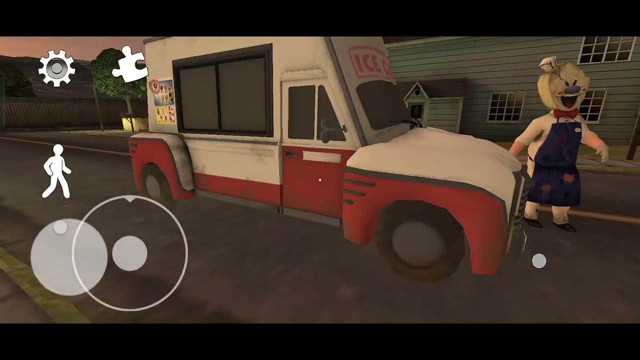 Ice scream gameplay (intro, chase and jumpscare and game over 