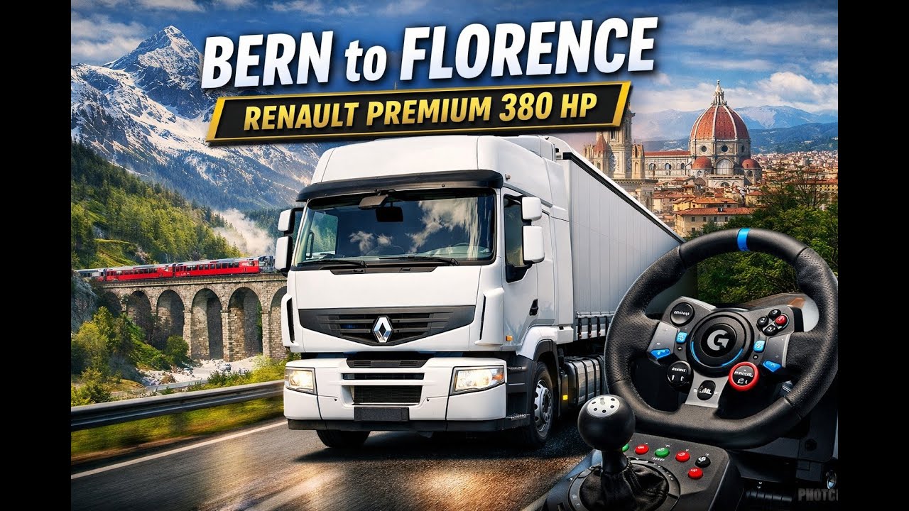 Bern to Florence | Renault Premium 380 HP |Realistic ETS2 Drive with G29 #ets2 #games #gaming #drive