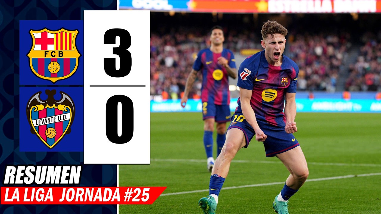BARCELONA vs LEVANTE 3-0 | GOLES y RESUMEN del PARTIDO | LA LIGA 2026