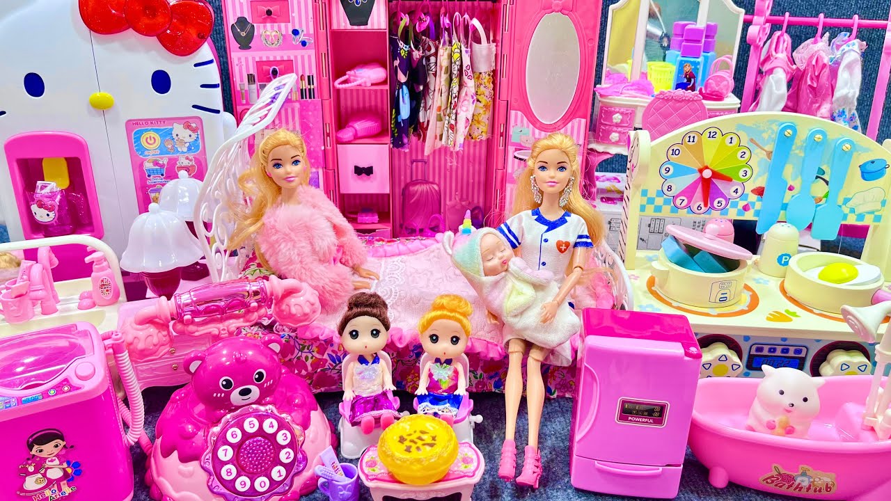 15 Minutes Satisfying with Unboxing Barbie Princess Bedroom & Kitchen Collection Toys Review | ASMR