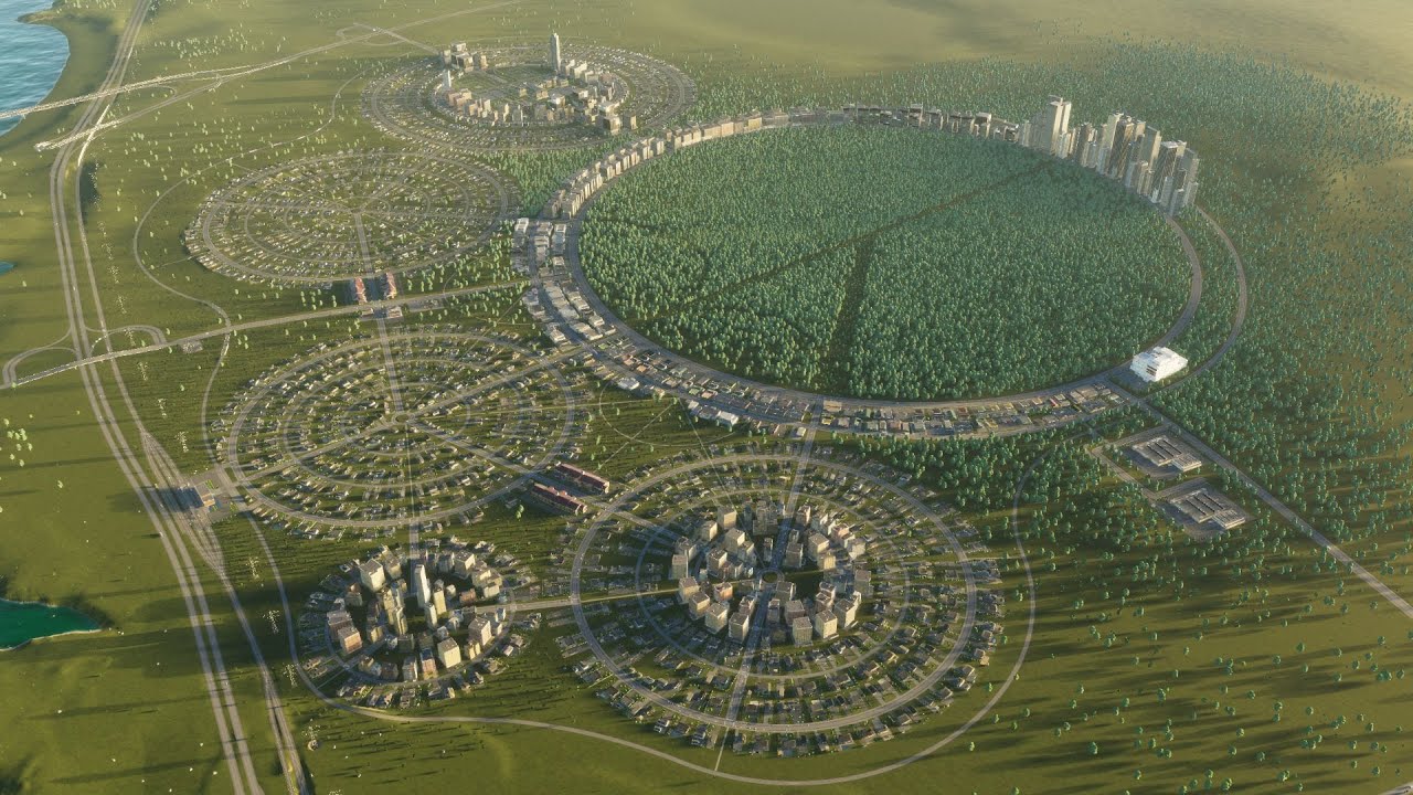 Cities:Skylines II - Expanding Circle City with a circular satellite
