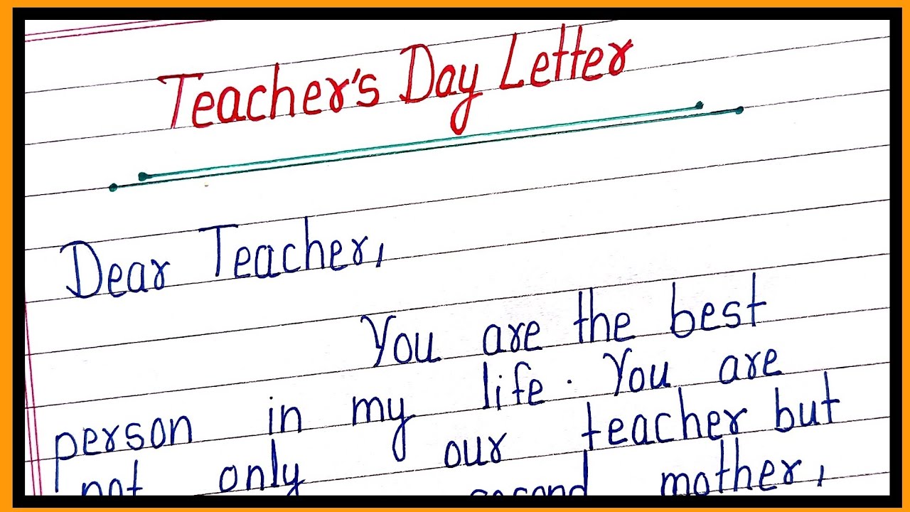 teacher's day letter/thanku letter/teacher's day gratitude letter/teacher's day greeting letter