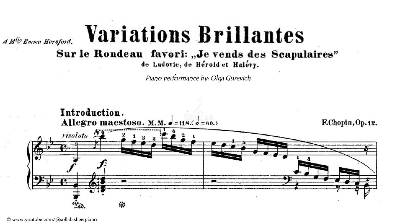 Variations Brillantes, Op.12 – Frédéric Chopin | Piano Sheet Music