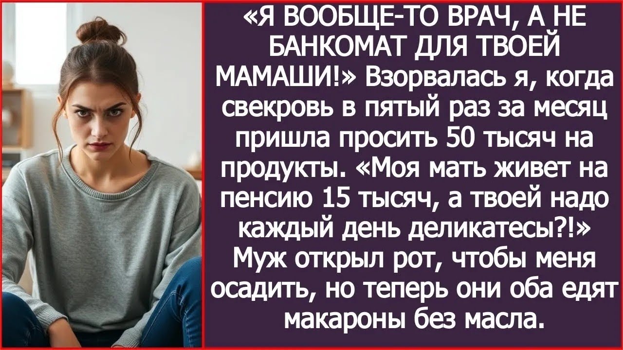 «Моя мать живет на пенсию 15 тысяч, а твоей я должна деликатесы покупать!»   возмутилась я