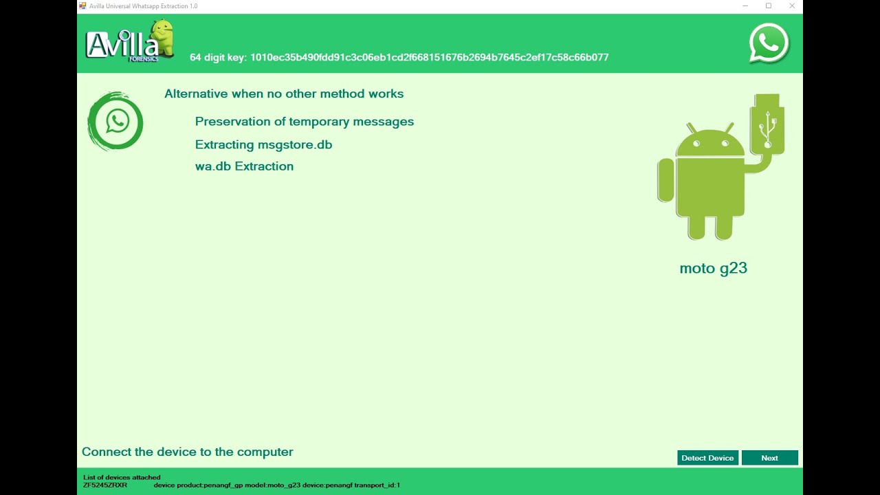 Avilla Universal Whatsapp Extraction.