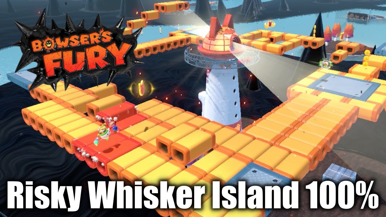 Bowser's Fury - Risky Whisker Island 100% - All Cat Shines - Gameplay Walkthrough