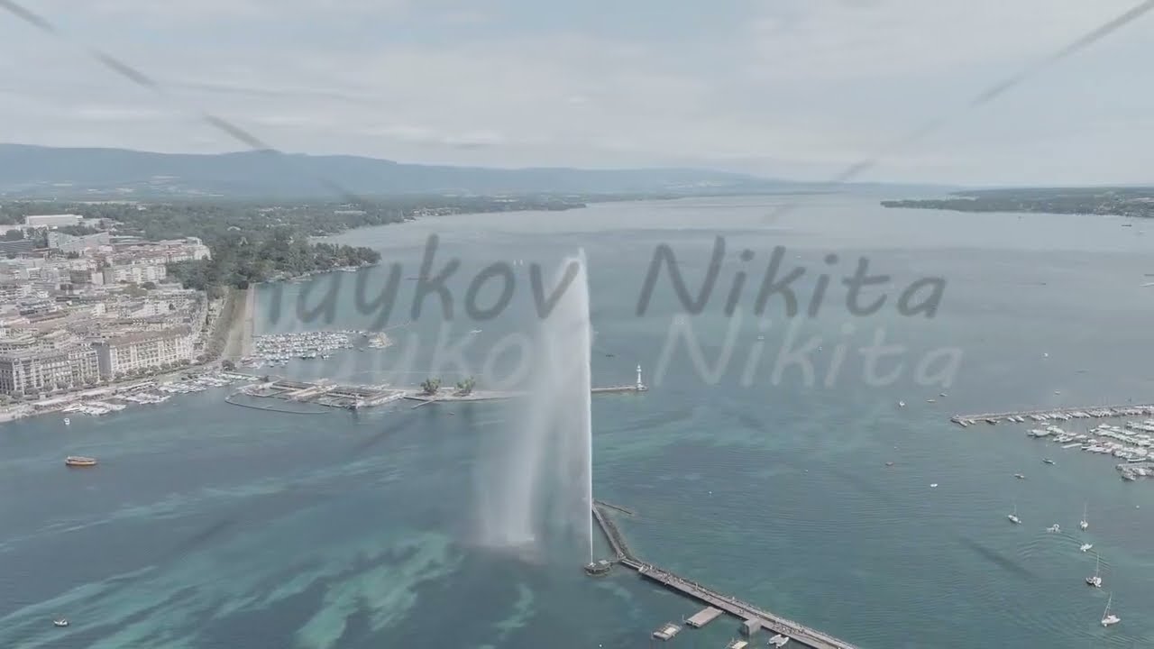 A-Log. Geneva, Switzerland. Fountain Je-Deau. Large fountain jet up to 140 meters. The main attracti