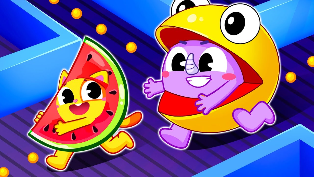 Yummy Chomps in Pac‑Man Land! 🍏 Funny Kids’ Songs 🎵 Muffin Socks