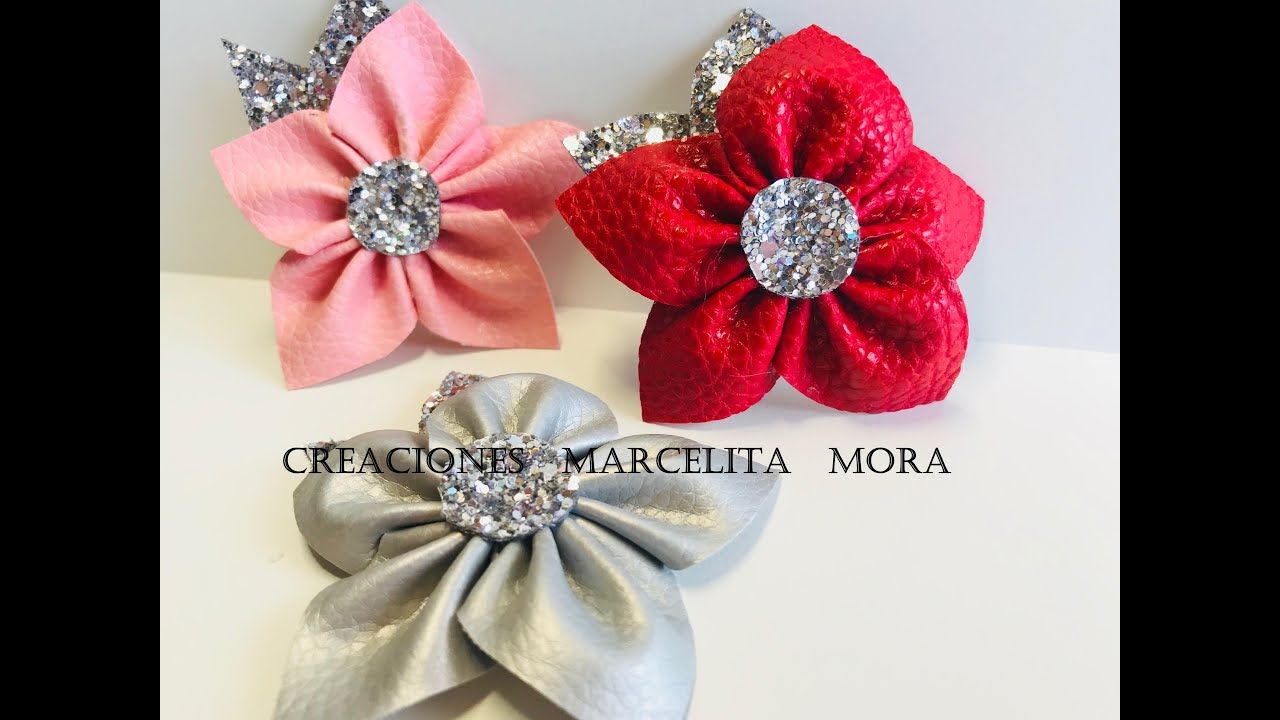 DIY- Como Hacer FLORES con VINIL /How to Make Flower FAUX LEATHER