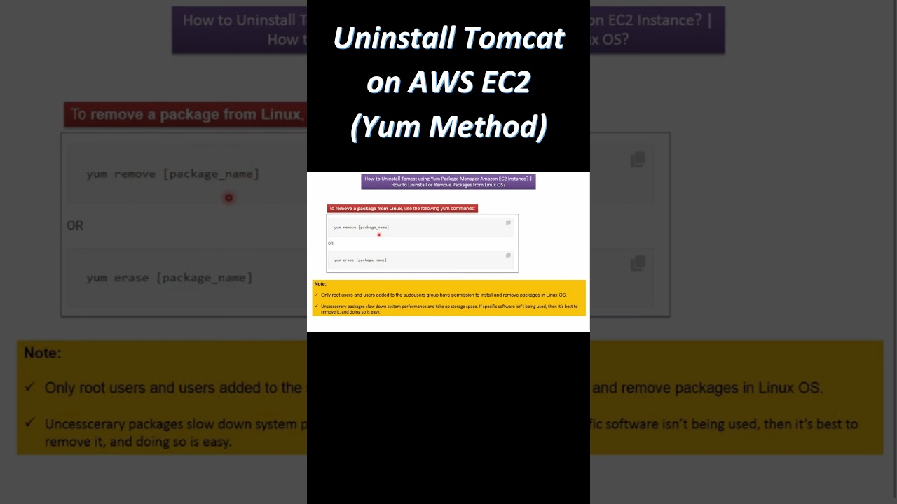 Удаление Tomcat на AWS EC2 с помощью метода Yum