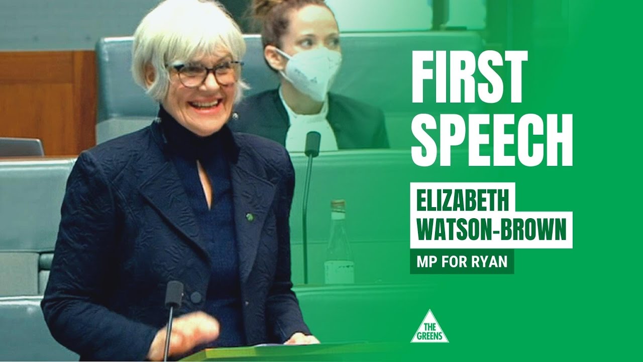 First Speech – Elizabeth Watson-Brown, Greens MP for Ryan